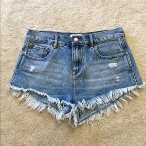 Bullhead High-Rise Fringe Shorts